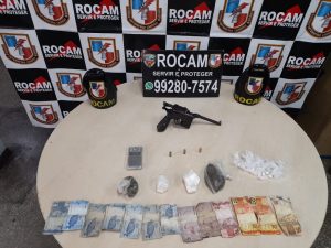 Imagem da notícia - Rocam detêm dupla com arma e drogas no bairro João Paulo II