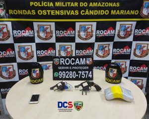 Imagem da notícia - Rocam detém homem por porte ilegal de arma de fogo e tráfico de drogas