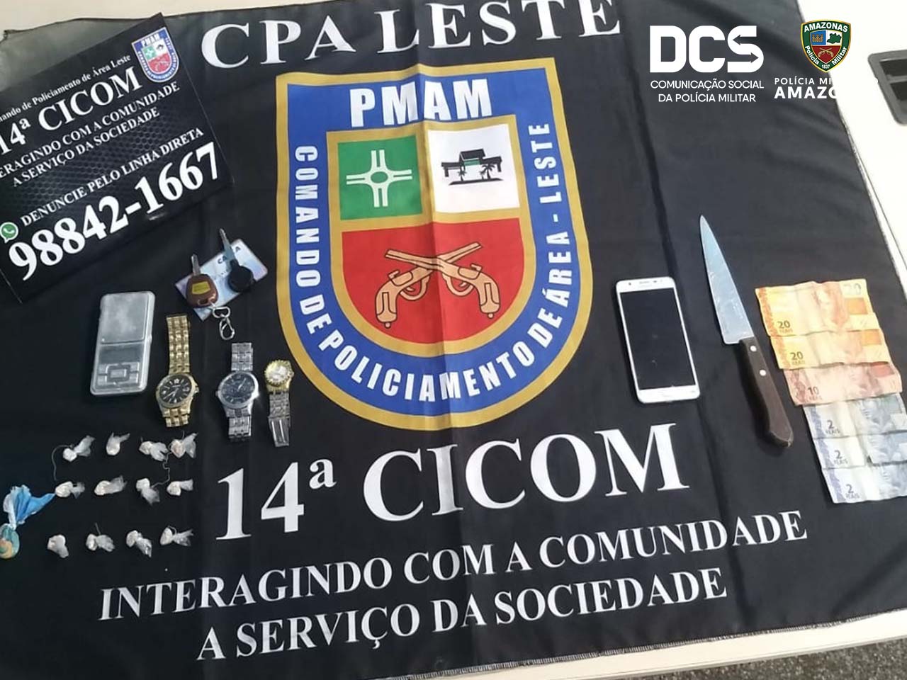 Material apreendido. FOTO: Divulgação/PM-AM