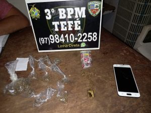 Imagem da notícia - Polícia Militar detém homem com drogas no município de Tefé