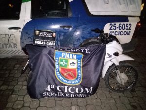 Imagem da notícia - Polícia Militar recupera motocicleta roubada na zona leste de Manaus