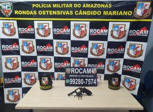 Imagem da notícia - Rocam detém homem por ameaça e porte ilegal de arma de fogo