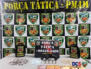 Imagem da notícia - Força Tática detêm jovem com arma de fogo, dinheiro e drogas
