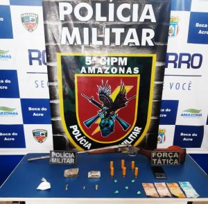 Imagem da notícia - PM detém homem com arma e entorpecentes em Boca do Acre