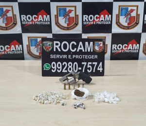 Imagem da notícia - Rocam apreende arma de fogo e drogas na zona Norte de Manaus