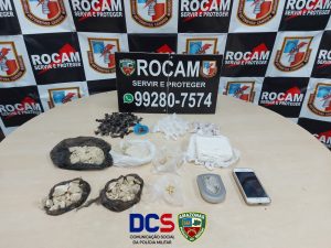 Imagem da notícia - Em Manaus, Rocam detém jovem com grande quantidade de drogas