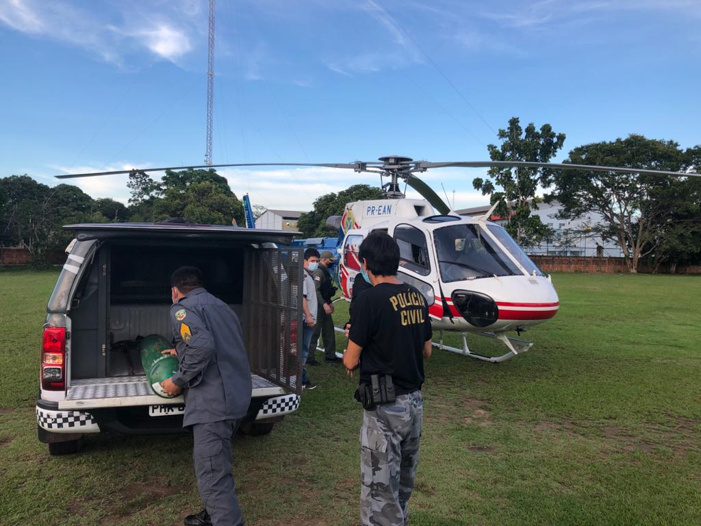 Ao todo três cilindros de 50 litros foram levados para município