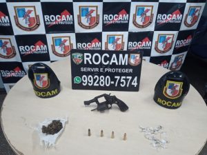 Imagem da notícia - Rocam prende jovem por porte ilegal de arma de fogo e drogas