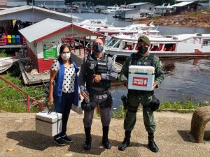 Imagem da notícia - Polícia Militar auxilia na segurança da vacinação de ribeirinhos
