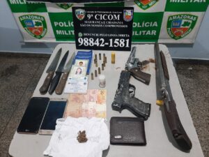 Imagem da notícia - 9ª Cicom prende cinco pessoas com armas e drogas na zona leste
