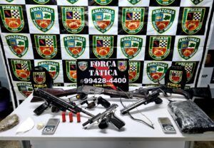 Imagem da notícia - Rocam detém três indivíduos e apreende seis armas de fogo em Manaus