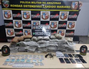 Imagem da notícia - Quatro homens são detidos pela PM com drogas, armas e dinheiro