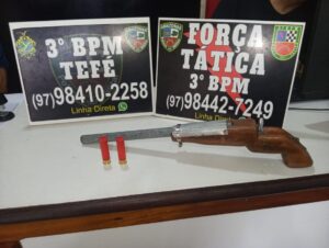 Imagem da notícia - PM detém dois homens por roubo com arma de fogo caseira em Tefé