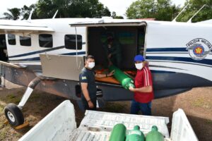 Imagem da notícia - Departamento aéreo da SSP envia cilindros de oxigênio para Novo Aripuanã