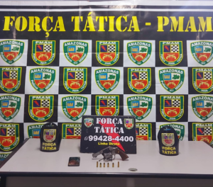 Imagem da notícia - Polícia Militar detém homem em posse de arma e munições na zona norte