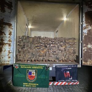 Imagem da notícia - Polícia militar apreende carga de madeira ilegal em Manaus