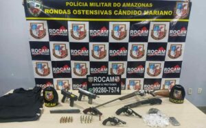 Imagem da notícia - Rocam frustra possível confronto entre facções e apreende armas  e drogas
