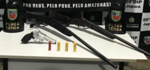 Imagem da notícia - Em Japurá, Polícia Militar detém dupla por porte ilegal de arma de fogo