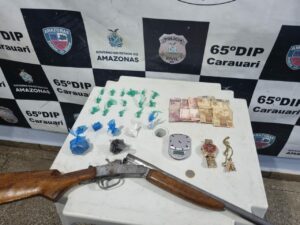 Imagem da notícia - Em Carauari, PMAM prende homem por tráfico de drogas e porte ilegal de arma de fogo