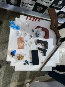 Imagem da notícia - Em Carauari, PC-AM e PMAM prendem homem por tráfico de drogas e posse ilegal de arma de fogo