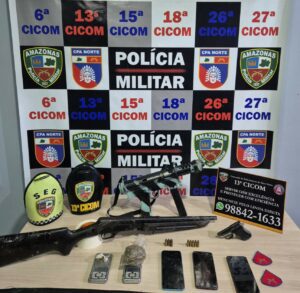 Imagem da notícia -  Polícia Militar do Amazonas apreende três armas de fogo e drogas durante operação na zona norte de Manaus