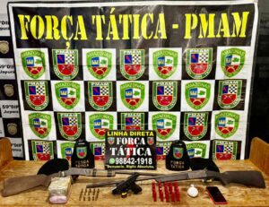 Imagem da notícia - Operação Fronteira Mais Segura: Homem é preso por tráfico de drogas e porte ilegal de arma no município de Japurá