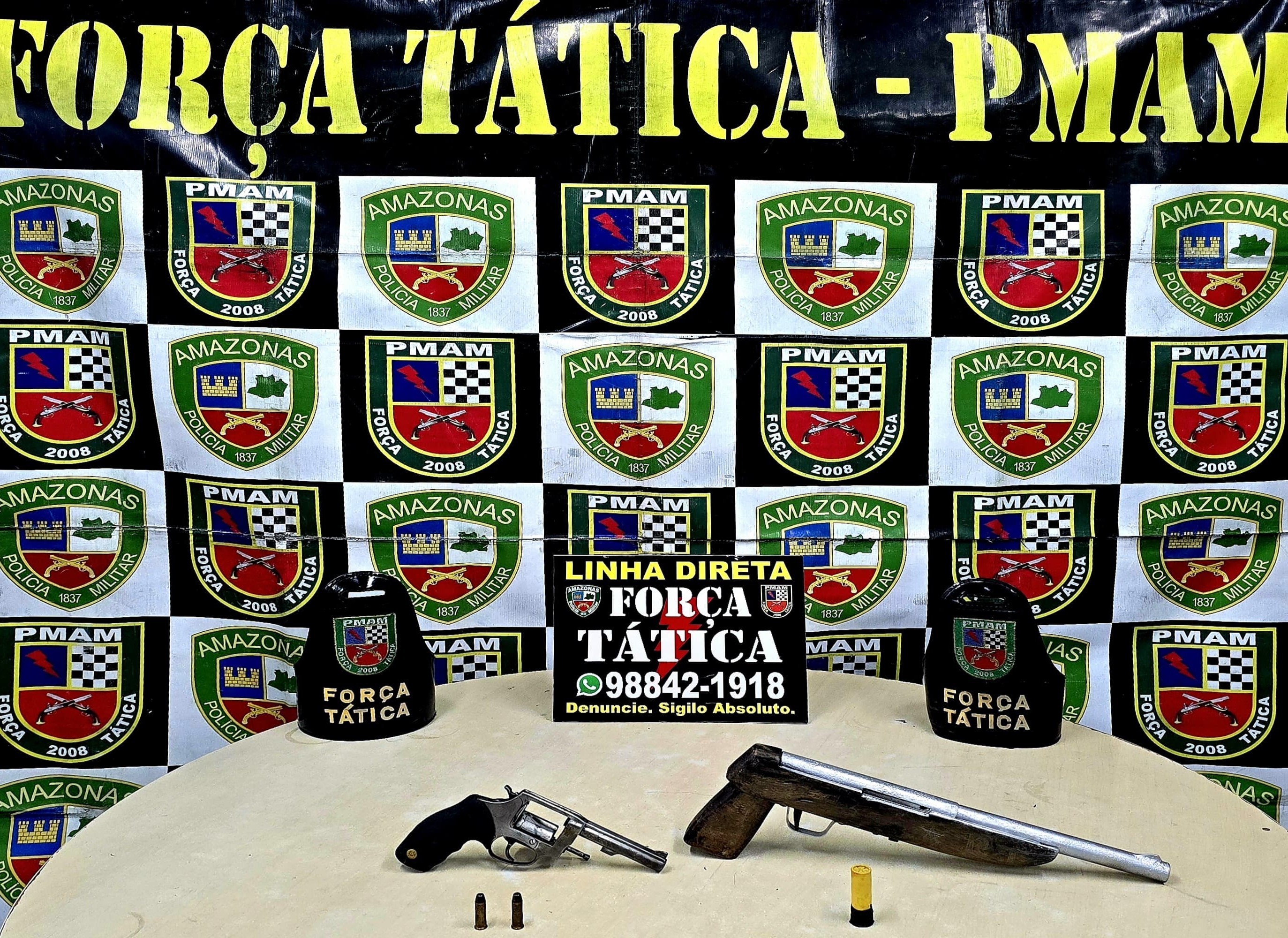 Imagem da notícia - Em incursões na capital, Polícia Militar do Amazonas apreende cinco armas de fogo e drogas