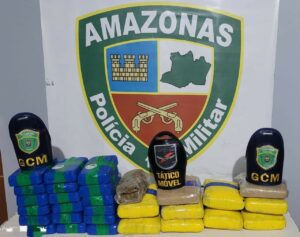 Imagem da notícia - Polícia Militar do Amazonas e Guarda Municipal apreendem cerca de 33 quilos de drogas no porto de Jutaí
