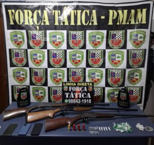 Imagem da notícia - Fronteira Mais Segura: PMAM apreende armas e entorpecentes em Rio Preto da Eva