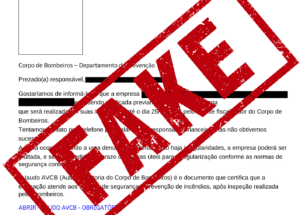 Imagem da notícia - Corpo de Bombeiros alerta que não envia e-mail exigindo adequações para emissão do Auto de Vistoria e nem links com cobrança de taxas