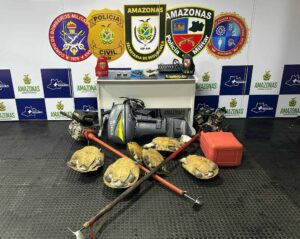 Imagem da notícia - Base Arpão 3: PMAM apreende material usado por criminosos em comunidade de Coari