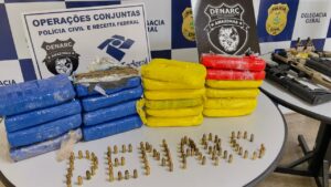 Imagem da notícia - Polícia Civil deflagra operação e apreende drogas, armamentos, munições e caminhonete; prejuízo ao crime organizado é de R$ 1 milhão