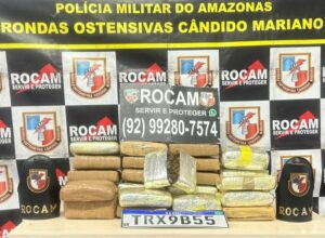 Imagem da notícia - Polícia Militar do Amazonas apreende 28 tabletes de maconha no porta-malas de carro