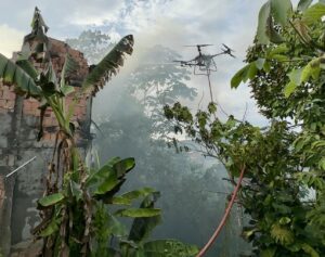 Imagem da notícia - Corpo de Bombeiros atende primeira ocorrência com drone desenvolvido para combater incêndios