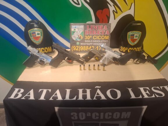 PMAM captura foragido da Justiça suspeito de liderar organização criminosa e apreende cinco armas de fogo