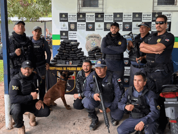 PC-AM e PMAM apreendem maconha avaliada em R$ 1,1 milhão, em Benjamin Constant