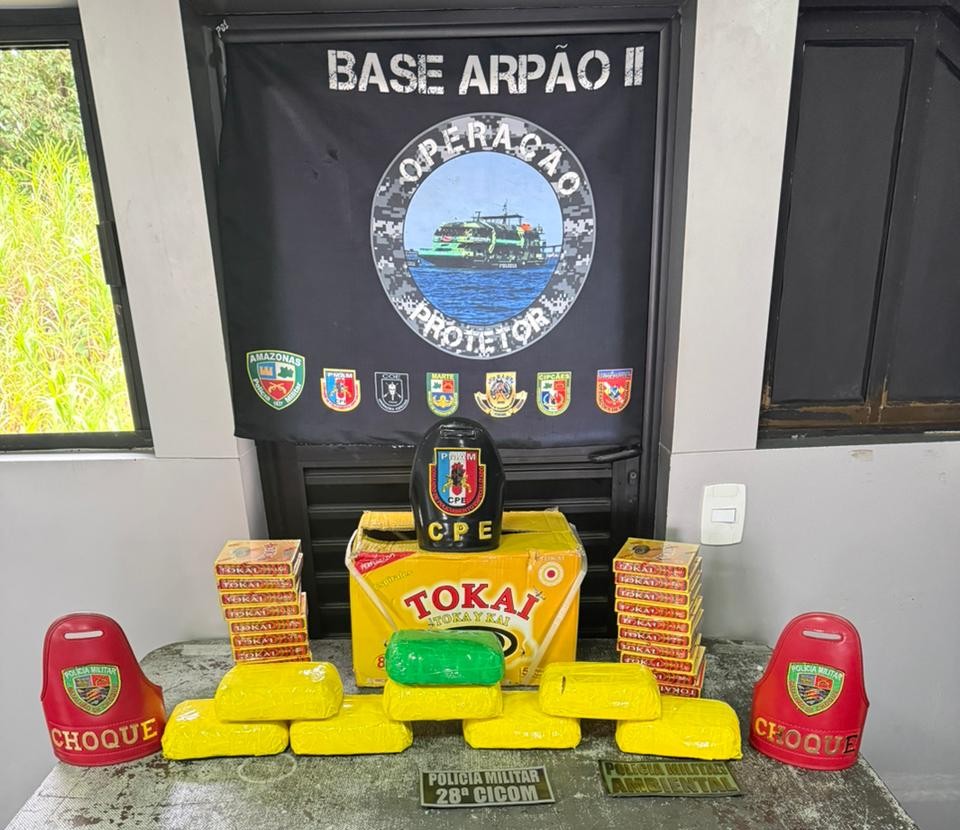 SSP AM BASE ARPAO 2 PMAM APREENDE 18 TABLETES DE DROGAS FOTOS DIVULGACAO SSP AM 3